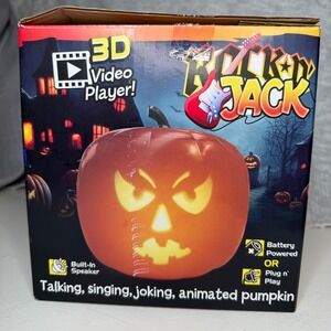 Rockin Jack Animated Talking Singing Joking Pumpkin Halloween Decor 3D Battery